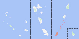 Range map of Anolis aeneus